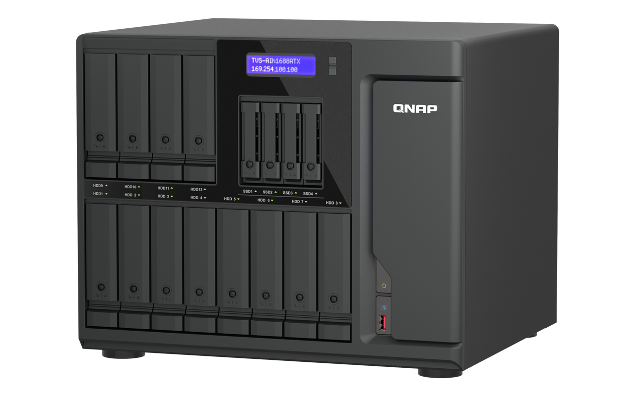 QNAP TVS-AIh1688ATX-U9-48G | 16-Bay Core Ultra AI-Ready Hybrid ZFS NAS