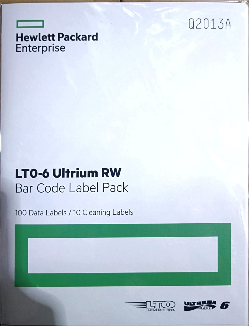 HP LTO-6 Bar Code :  (Q2013A) : 100 Data Labels + 10 Cleaning Labels