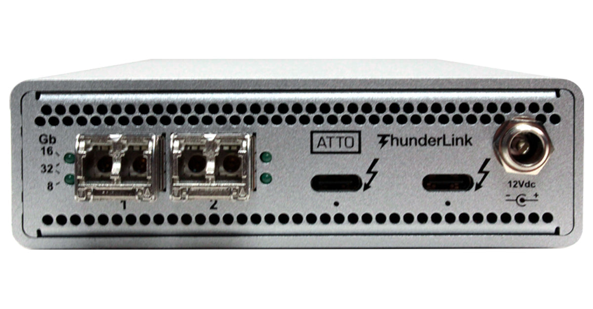 ThunderLink (model 3322) Dual-Port Thunderbolt 5/4/3 to dual-port 32Gb Fibre Channel Adapter