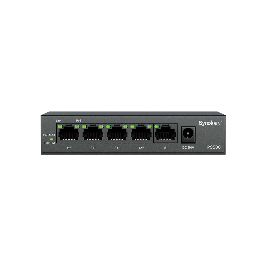 Synology PS500 5-Port Gigabit Unmanaged PoE+ Switch